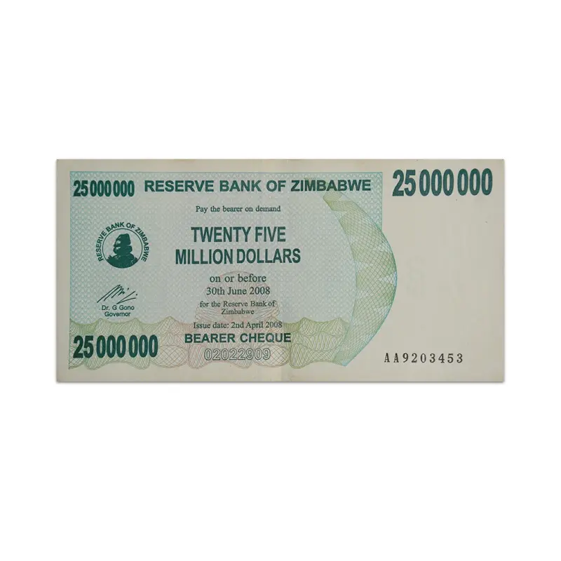 Zimbabwe  25 Million Dollars 2008