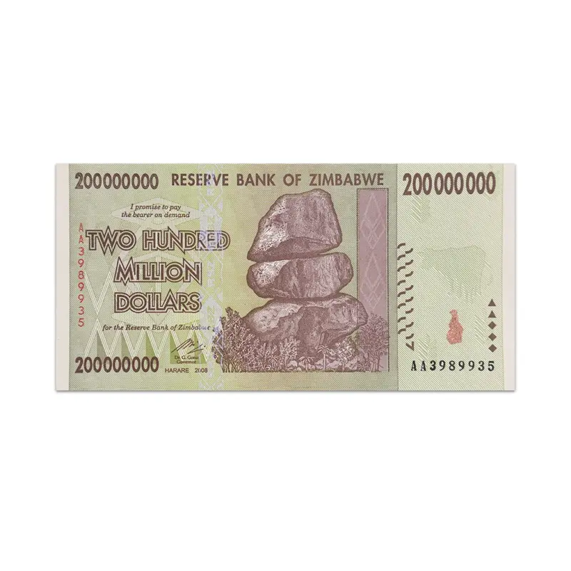 Zimbabwe 200 Million Dollars 2008