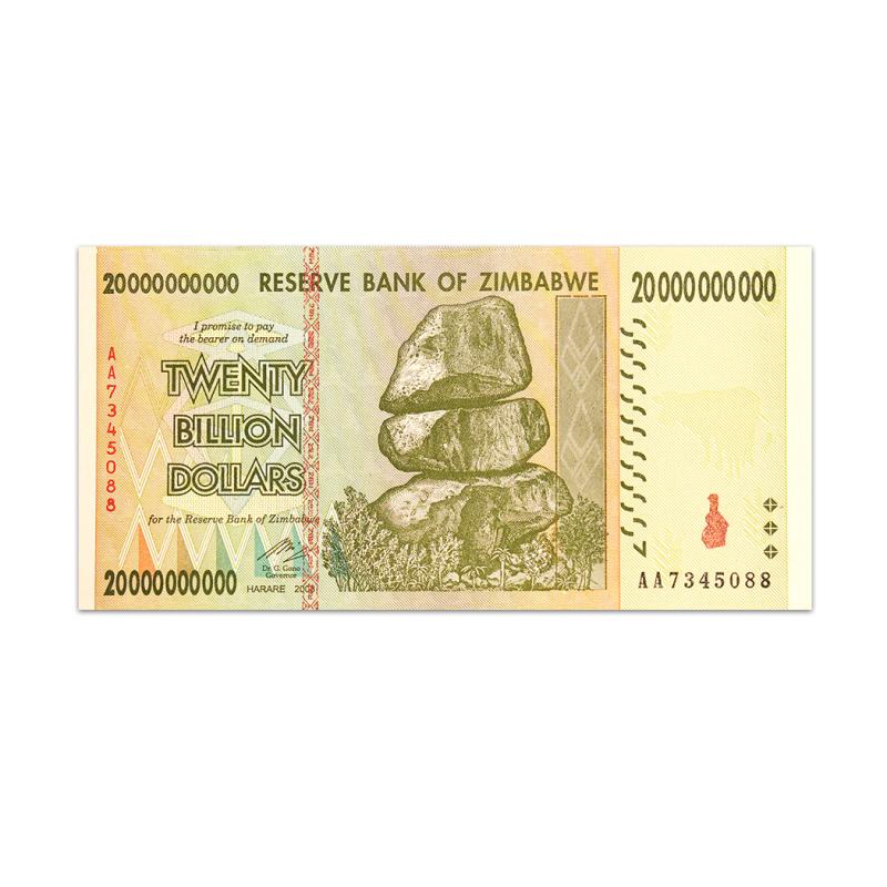 Zimbabwe 20 Billion Dollars 2008