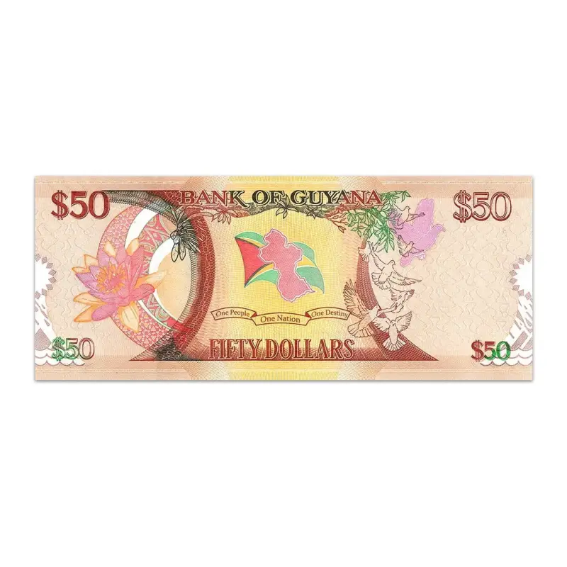 Guyana 50 Dollars 2016 50 Year of independence Commemorative Issue