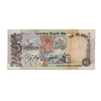 India 100 Rupees 1985-1990 Cobalt RN Malhotra P-85A