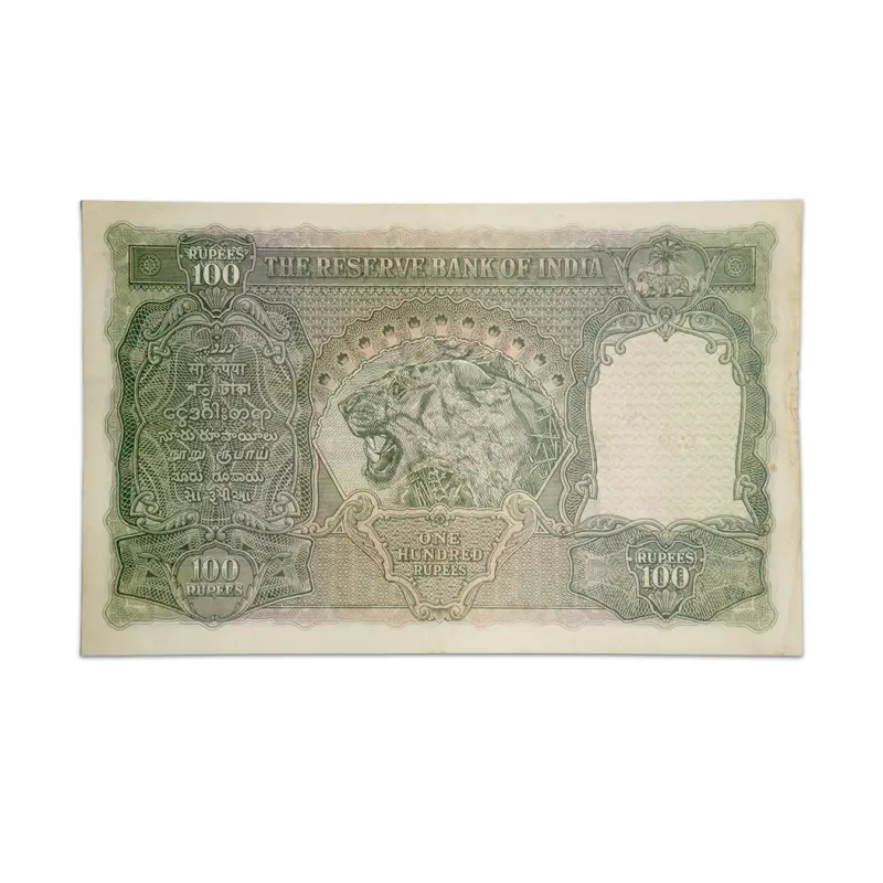 British India Rare 100 Rupees 1944 CD Deshmukh P-20e