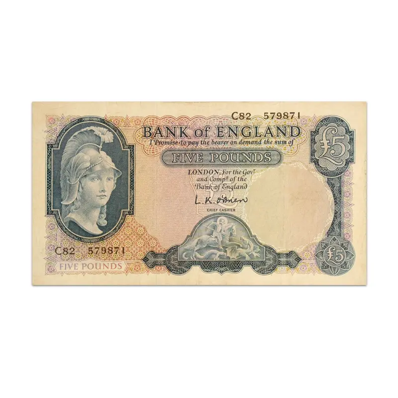 Great Britain (England) Rare 5 Pounds 1957