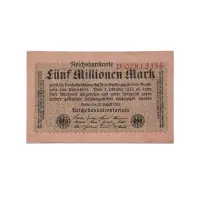 Germany 5 Million mark 1923 Reichbanknote More than 100 years old