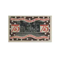 Germany 75 pfenning 1921 City of Zeulenroda Notgeld more than 100 years old