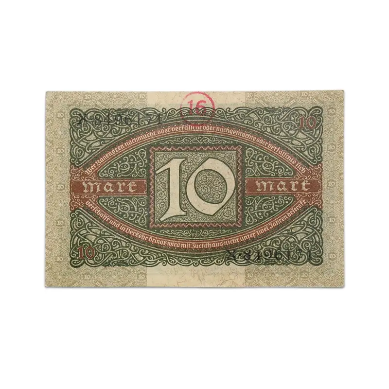 Germany 10 mark 1920 Reichbanknote More than 100 years old
