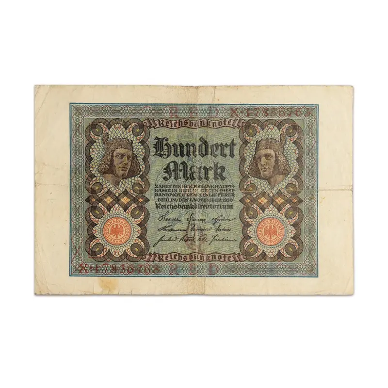 Germany 100 Mark 1920 More than 100 Years Old banknote