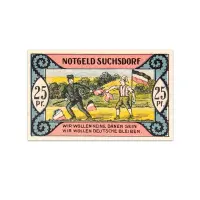 Germany 25 pfenning 1921 Notgeld - Municipality of Suchsdorf - 103 years old