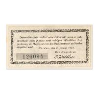 Germany 25 pfenning 1921 Notgeld - City of Norden - 100 years old