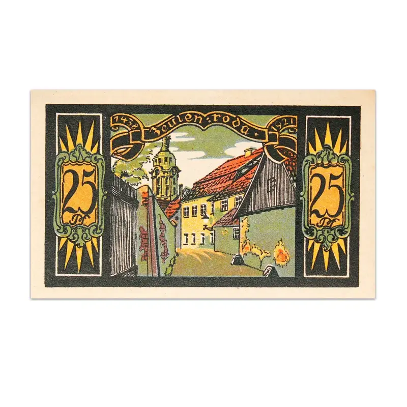 Germany 25 pfenning 1921 Notgeld - City of Zeulenroda - 100 years old