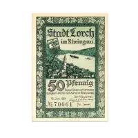 Germany 50 pfenning 1921 Notgeld - 	City of Lorch am Rhein - 100 years old