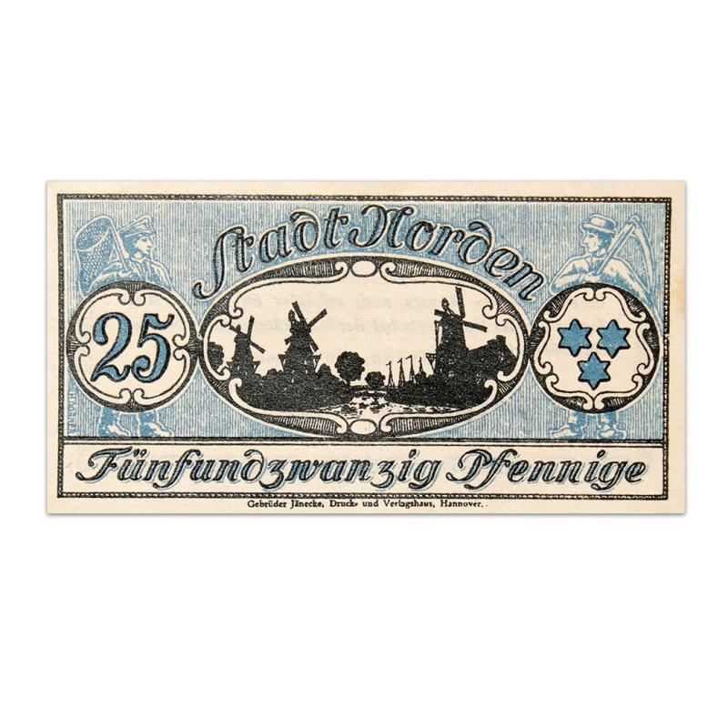 Germany 25 pfenning 1921 Notgeld - City of Norden - 100 years old