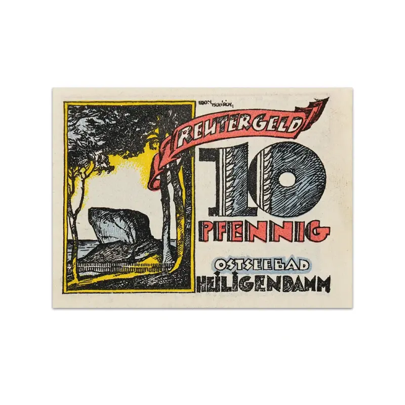 Germany 10 pfenning 1922 Heiligendamm Notgeld more than 100 years old