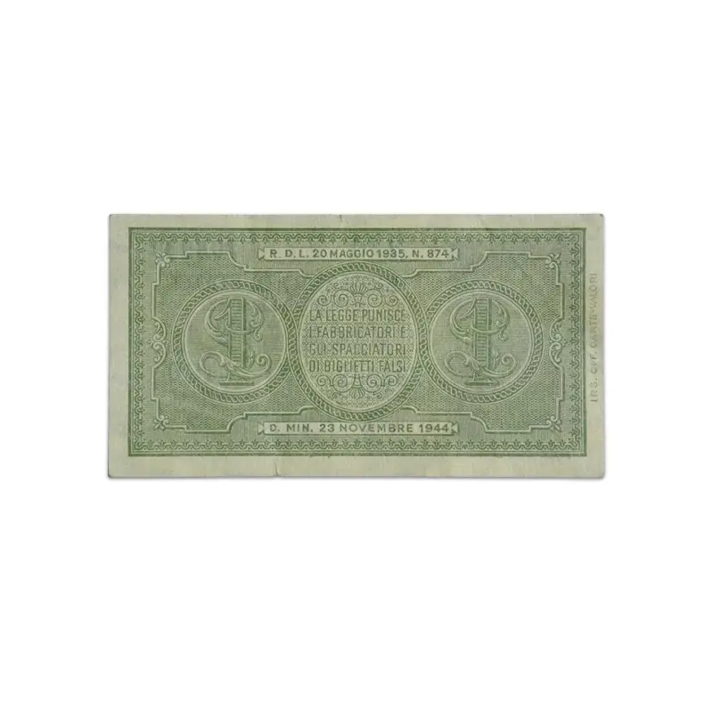 Italy 1 lira 1944