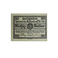 Austria 50 Heller 1920 Municipality of Ennsdorf Notgeld more than 100 years old