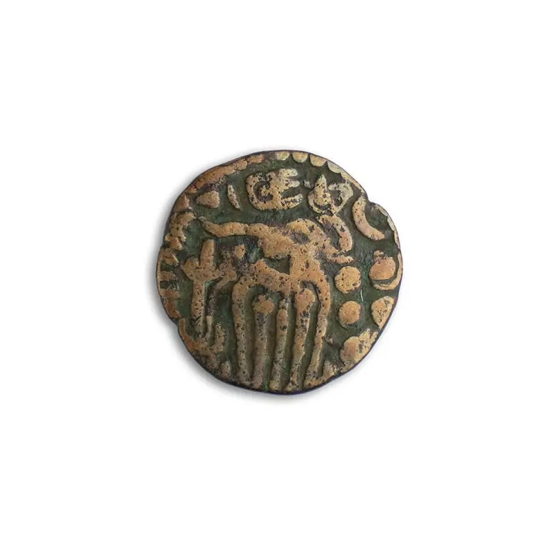 Raja Raja Chola Copper Coin 1 massa - Chola occupation of Lanka 985 - 1014 BCE