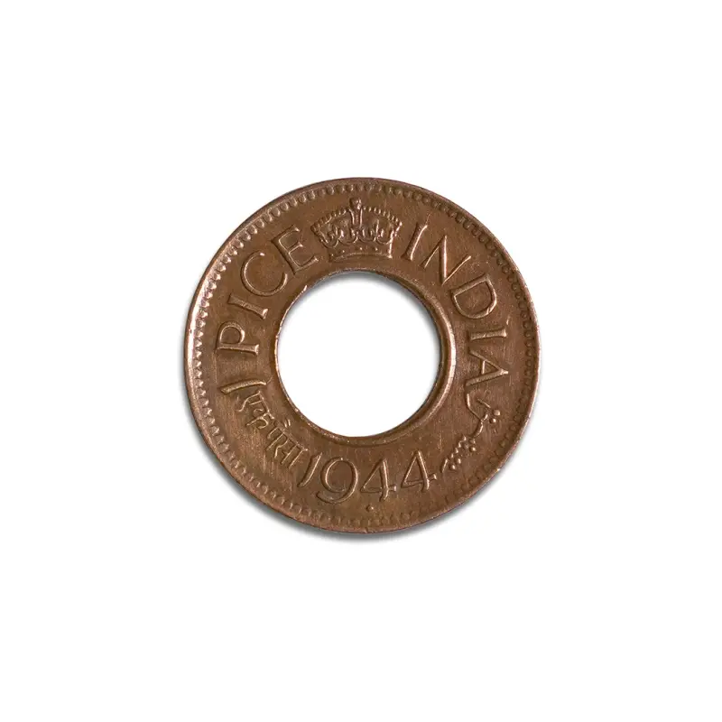 British India 1 Pice 1944 King George VI Coin Bombay Mint