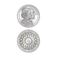 Royal Diamond Wedding Anniversary 2007 5£ BU Coin with Stamps