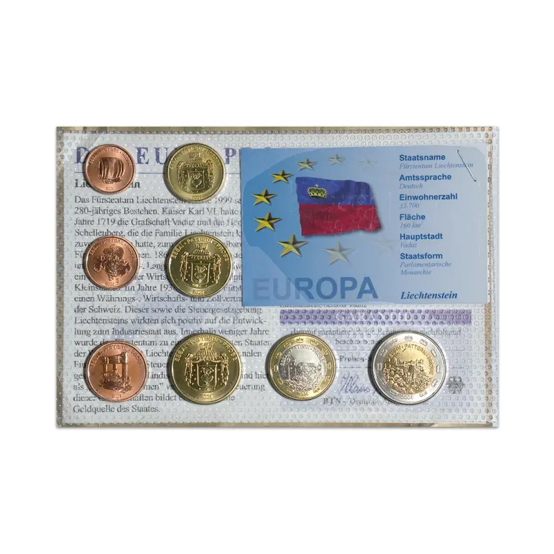 Liechtenstein Euro Proof Set of 8 Coins 2004 - Limited Edition