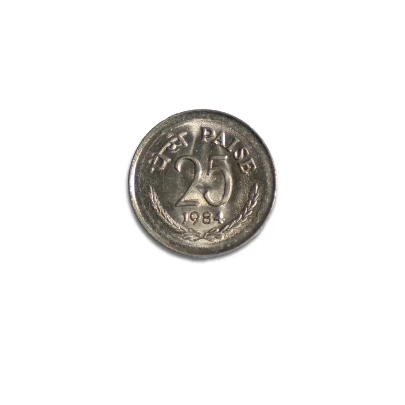 India 25 Paise 1985 Kolkata mint