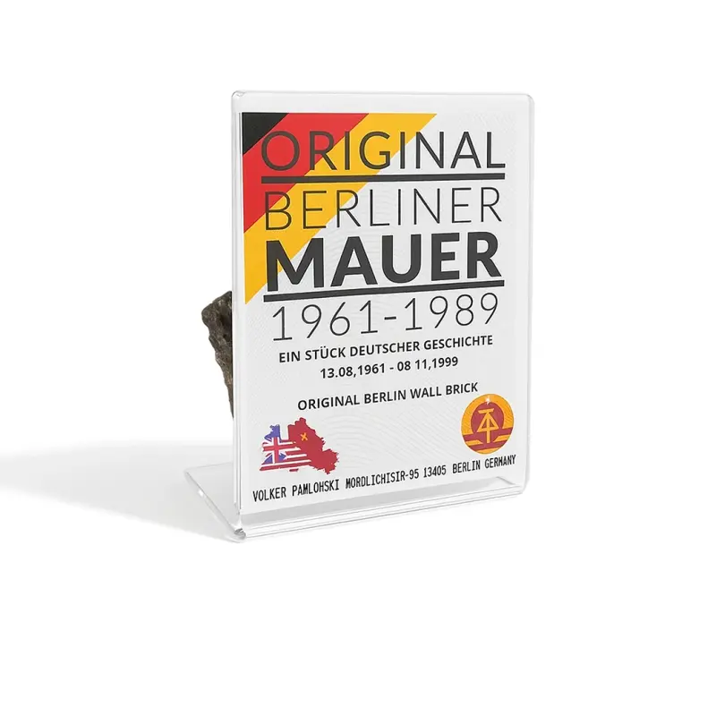 Germany Original Berlin Wall Stone 1961-1989 – With certificate