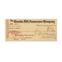 Canada 1930's Bank of nova Scotia Check with Newfoundland Tax Stamp