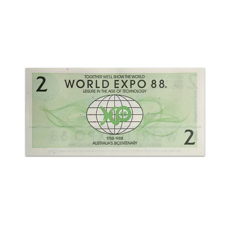 Australia World Expo 1988 2 Dollar Souvenir Note
