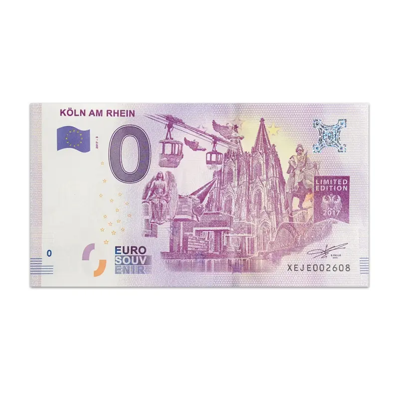 0 Euro Köln am Rhein 2017 Limited Edition Souvenir Banknote