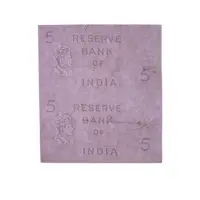 British India King George VI 5 Rupees 1938 Rare Watermark 2 Notes uncut sheet