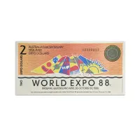Australia World Expo 1988 2 Dollar Souvenir Note