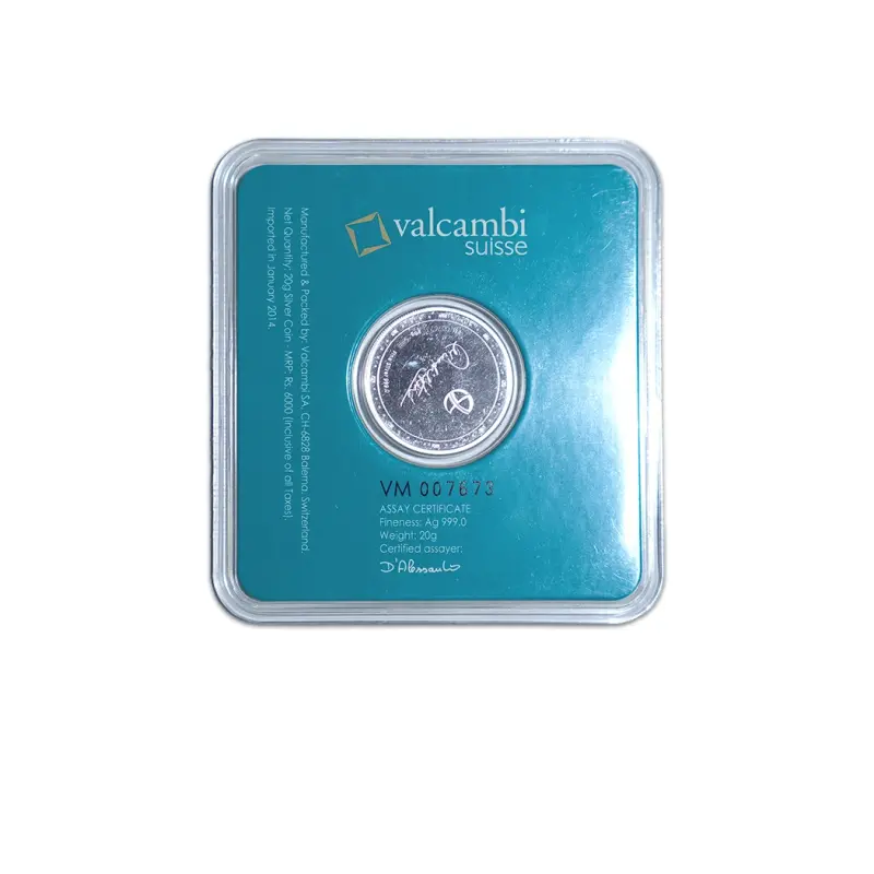 Sachin Tendulkar Swiss Made Limited Edition 20g Pure Silver Coin 2013