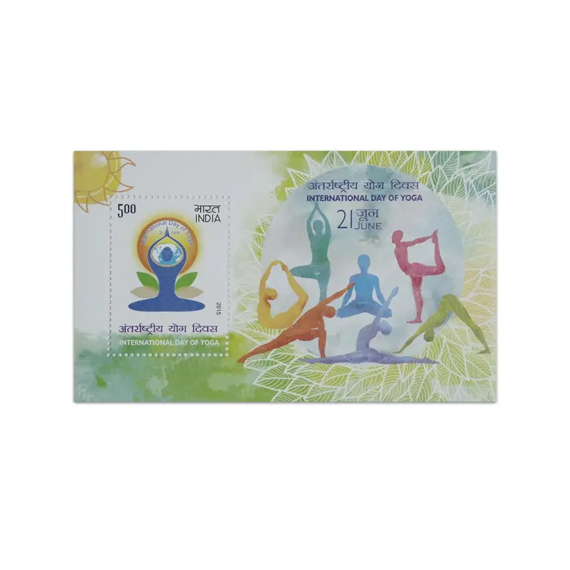 INDIA 2015  International day of yoga Miniature sheet
